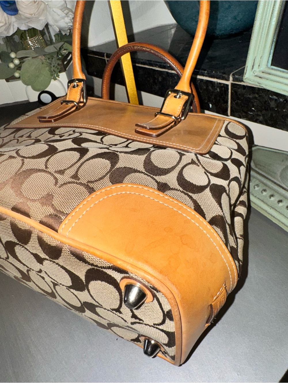 Coach Hampton Signature C top zip carryall Satchel 2004 Vintage - EUC - Picture 12 of 16
